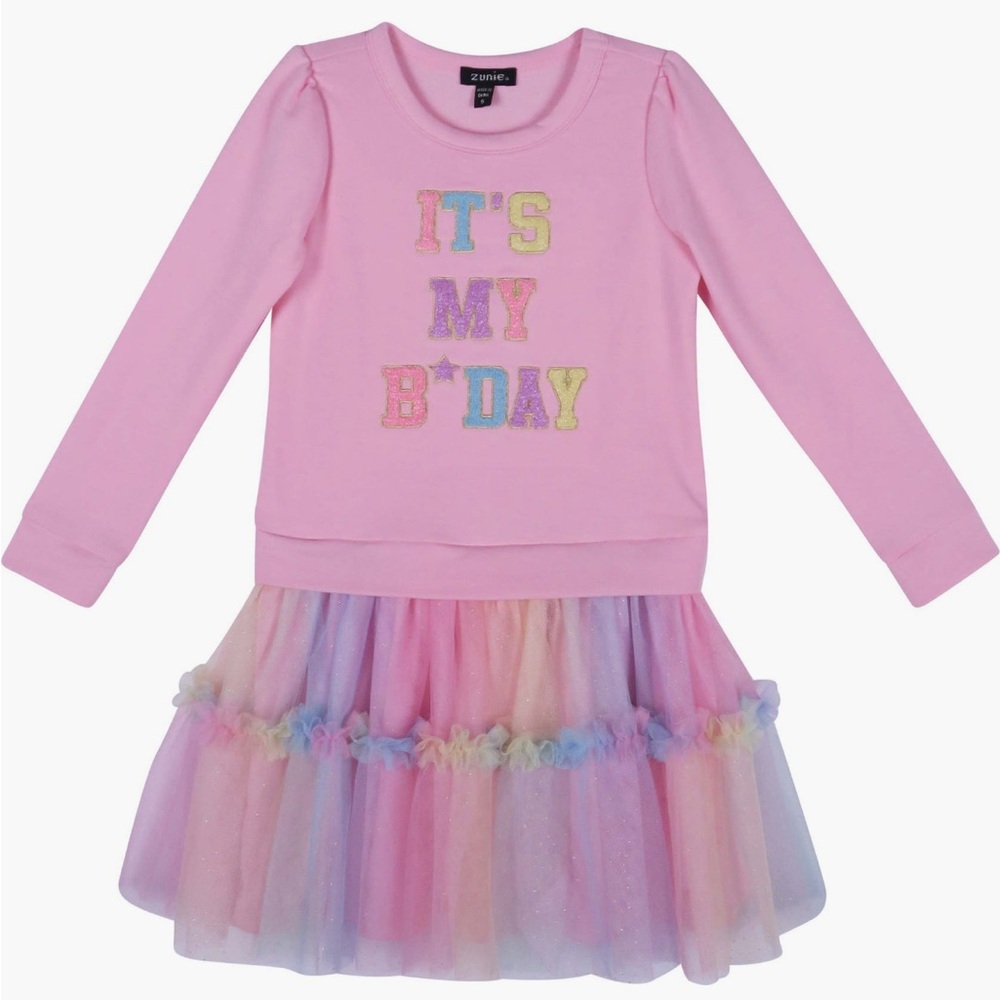Zunie Pink 'It's My B'Day' Kids Casual Dress